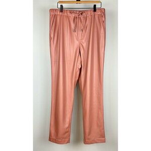 Wildfang The Empower Vegan Leather Drawstring Pants Rose Brown with Pockets